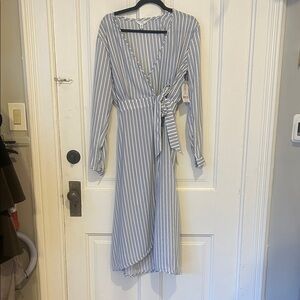 NWT Time and Tru Blue Striped Long Sleeve Dress